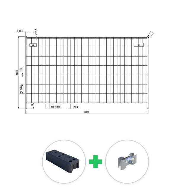 35 m Bauzaun Set | 10 Elemente 3,45 x 2,00 m | inkl. Gummifüßen und Schellen Bauzaun Set BilligerBauzaun. 