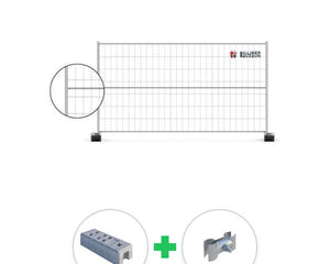 100 m Bauzaun Set | 29 Elemente 3,45 x 2,00 m | mit Horizontalstrebe Bauzaun Set BilligerBauzaun. 