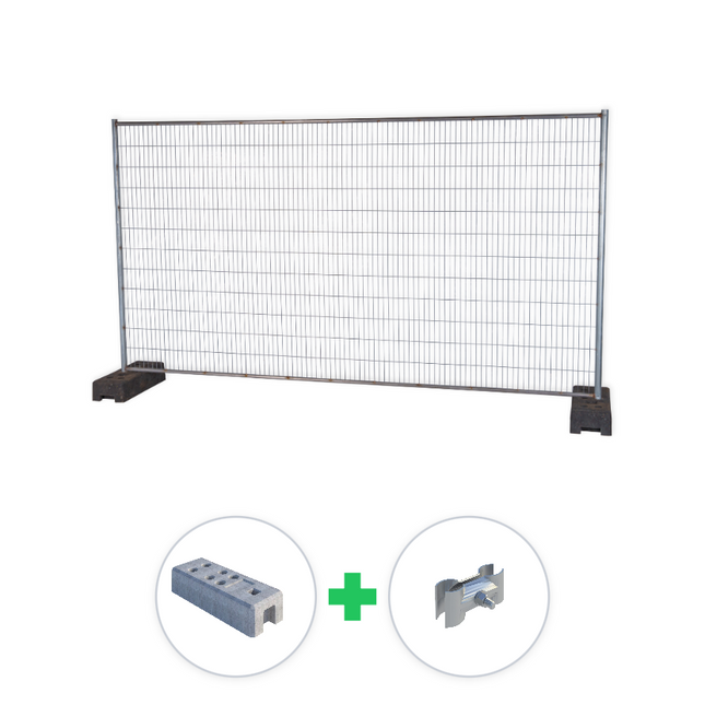 100 m Bauzaun Set | 29 Elemente 3,45 x 2,00 m | engmaschig