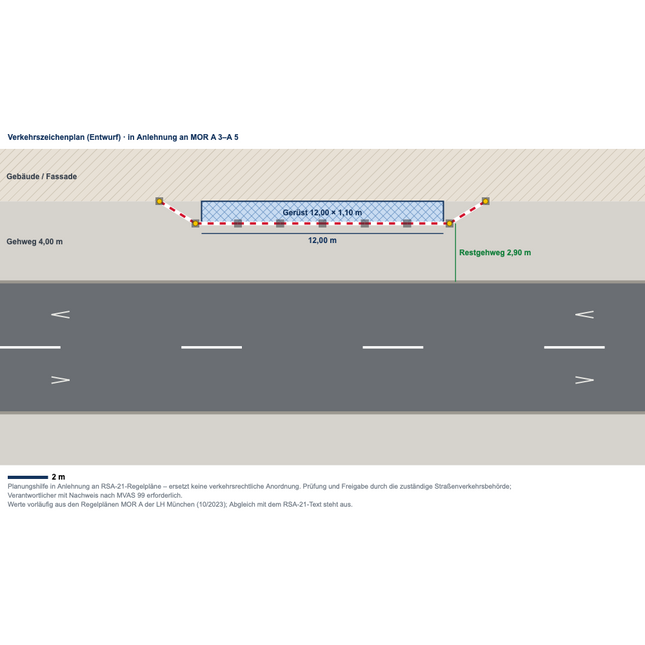 12 m Absperrset Gehweg | 8 Elemente | inkl. Fußplatten & Warnleuchten Schrankenzaun Set BilligerBauzaun. 