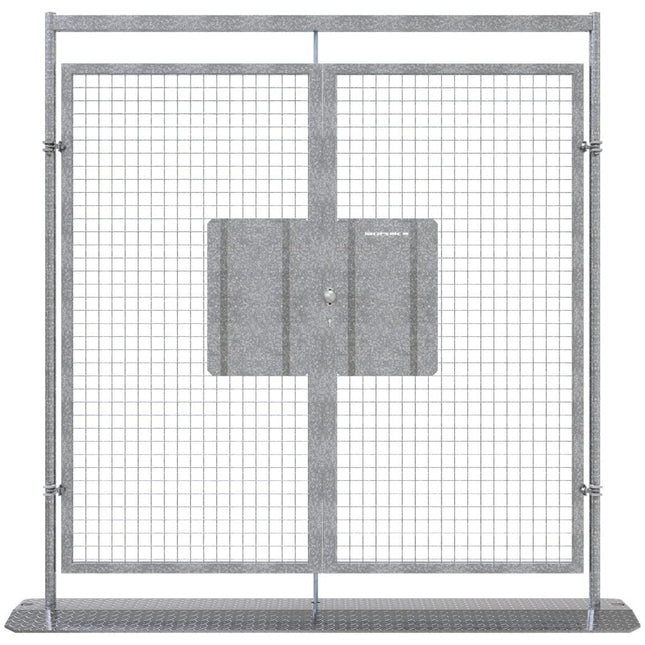 Mobilzaun Tür doppelflügelig 233 x 59,4 x 230 cm | Klinke/Panikschloss bauzaun Schake 