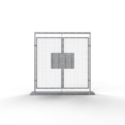 Mobilzaun Tür doppelflügelig 233 x 59,4 x 230 cm | Klinke/Panikschloss bauzaun Schake 