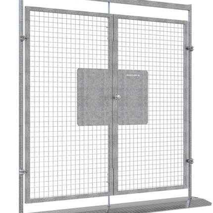 Mobilzaun Tür doppelflügelig 233 x 59,4 x 230 cm | Klinke/Panikschloss bauzaun Schake 