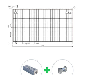 1600,8 m Bauzaun Set | 464 Elemente 3,45 x 2,00 m | inkl. Betonfuß & Schellen Bauzaun Set BilligerBauzaun. 