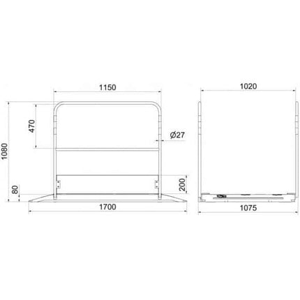 Grabenbrücke Kunststoff 1,70 x 1,00 m | mit Geländer Handelsware (100000) Schake 