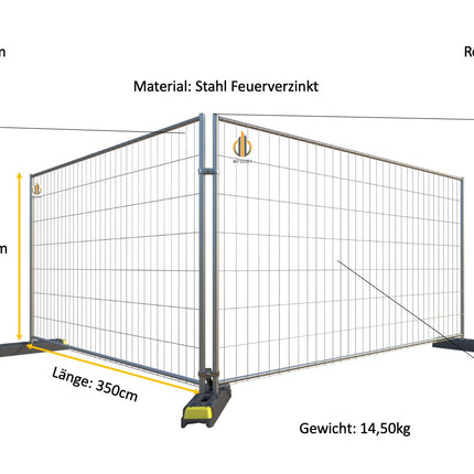 Hochwertiger Bauzaun Feuerverzinkt mit stabilen Füßen & Schellen - Ideal für Baustellen und Veranstaltungen Bauzaun Feuerverzinkt BilligerBauzaun 