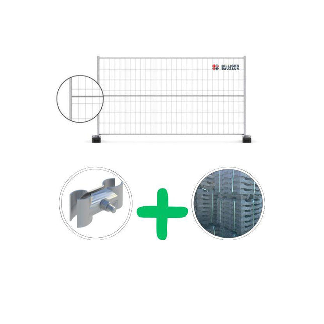 Bauzaun mit Horizontalstrebe 100m (3,5x2,0m) - BilligerBauzaun Sonderangebot Bauzaun mit Strebe BilligerBauzaun 