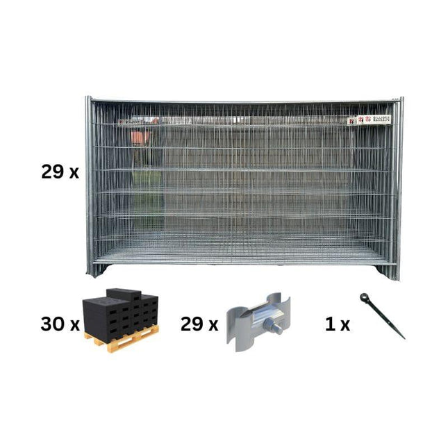 29er Set Bauzaun / Mobilzaun 100m (3,5x2,0m) - BilligerBauzaun Sonderangebot Bauzaun BilligerBauzaun 