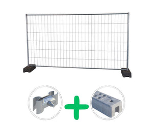 35 m Bauzaun Standard | 10 Elemente 3,5 x 2,0 m inkl. Füße & Schellen BilligerBauzaun. 