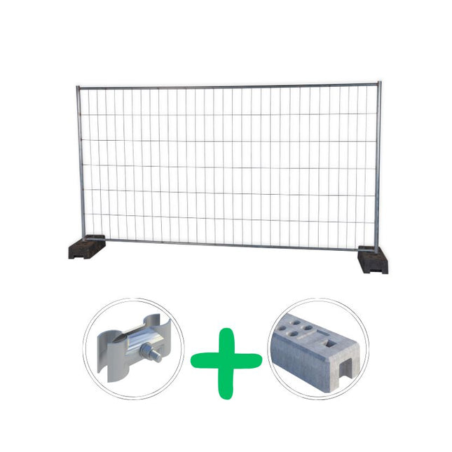 35 m Bauzaun Standard | 10 Elemente 3,5 x 2,0 m inkl. Füße & Schellen BilligerBauzaun. 