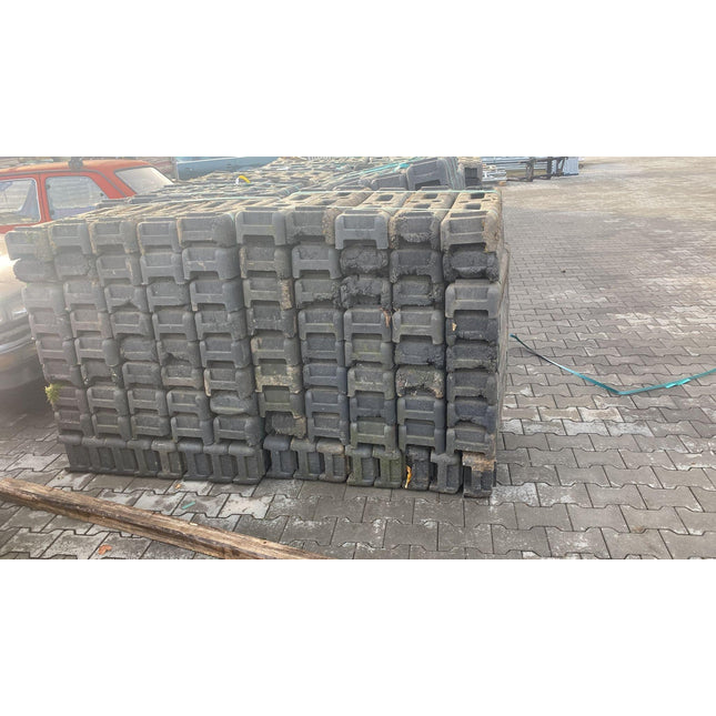 Bauzaunfuß - Gummi PE 16,0 kg, B-Ware Bauzaunfuß / Fußplatte BilligerBauzaun 