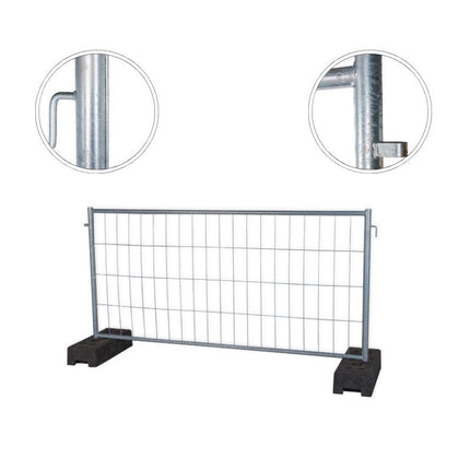 Bauzaun Set kurz halbhoch 29 Felder | 220x120 cm mit Gummifüßen Bauzaun kurz BilligerBauzaun. 