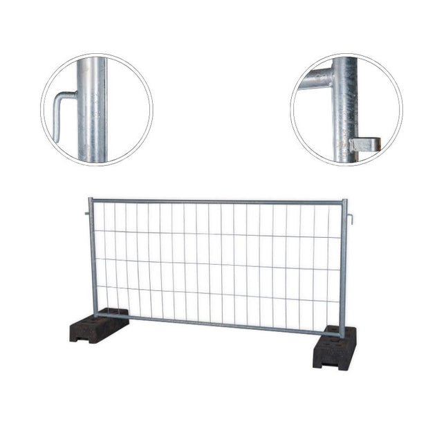 Bauzaun Set kurz halbhoch 29 Felder | 220x120 cm mit Gummifüßen Bauzaun kurz BilligerBauzaun. 