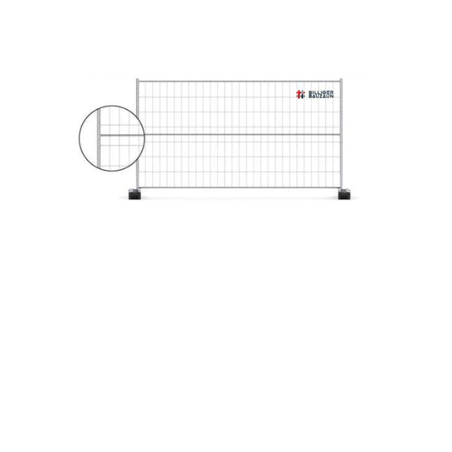 Bauzaun mit Horizontalstrebe 20er Set / 70m Bauzaun mit Strebe BilligerBauzaun 