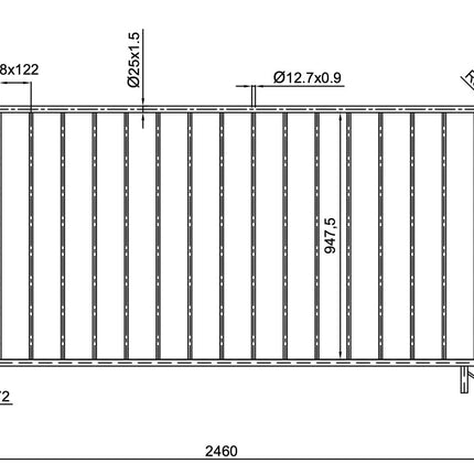 Absperrgitter / Personengitter 250x110cm, Ø25mm (mit abnehmbaren Fuß) Absperrgitter BilligerBauzaun 