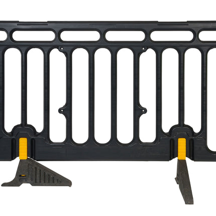 Schrankenzaun 200x110cm (Schwarz) + integrierte Füße Schrankenzaun HDPE BilligerBauzaun 