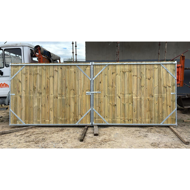 Doppelflügeltür Holzbauzauntor Holzbauzaun BilligerBauzaun 