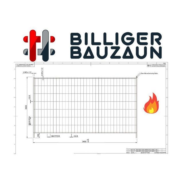 Hochwertiger Bauzaun Feuerverzinkt mit stabilen Füßen & Schellen - Ideal für Baustellen und Veranstaltungen Bauzaun Feuerverzinkt BilligerBauzaun 