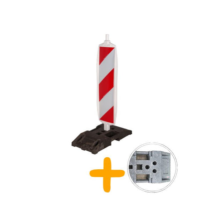 Leitbake / Warnbake RA1 Weiß | 10 Stück mit K1 Fußplatten Bake BilligerBauzaun. 