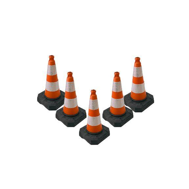 Set: 5 X Leitkegel 50cm Leitkegeln BilligerBauzaun 