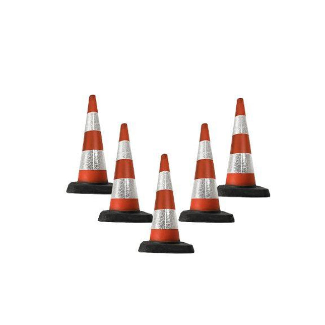 Set: 5 X Leitkegel 75cm Leitkegeln BilligerBauzaun 