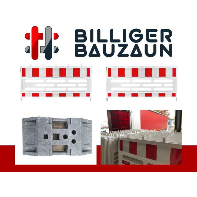 Paket: 25 X TL-Absperrschranken RA2 210x107cm Schrankenzaun HDPE RA2 BilligerBauzaun 