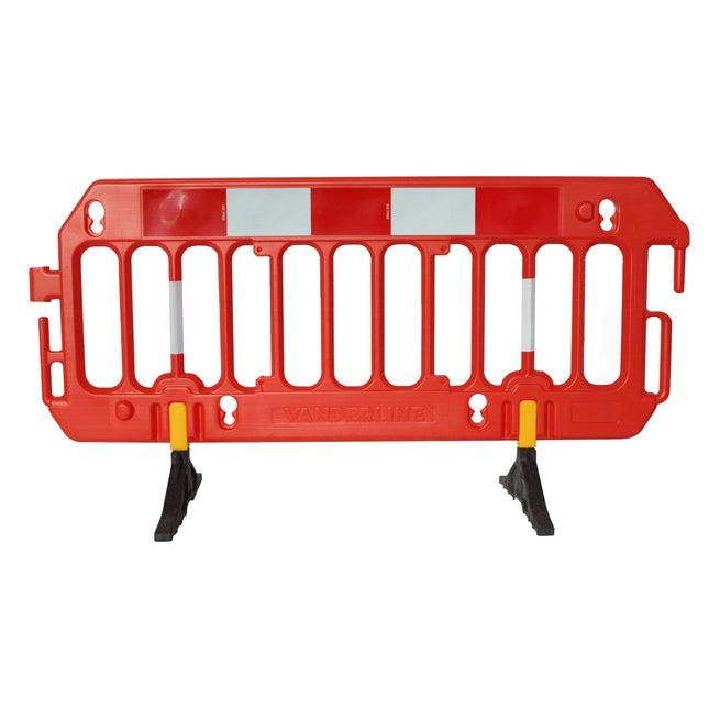 Schrankenzaun 200x101cm (Rot) + integrierte Füße Schrankenzaun HDPE BilligerBauzaun 