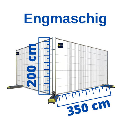 Paket: 40 x Bauzaun Engmaschig mit Füßen & Schellen (138m) Bauzaun Anticlimb BilligerBauzaun 