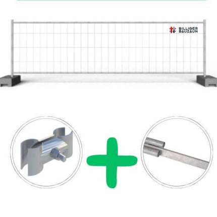 Bauzaun Set halbhoch 70 m | 345x110 cm mit Bodenhülsen & Schellen Bauzaun Halbhoch BilligerBauzaun. 