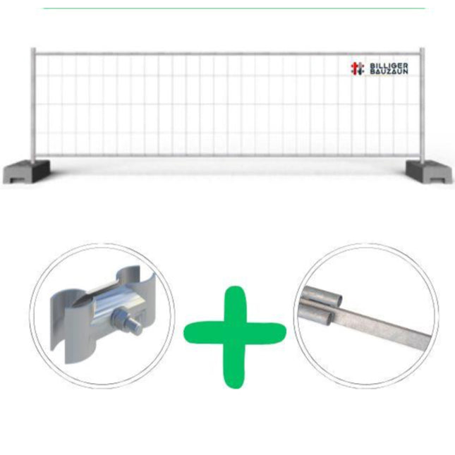 Bauzaun Set halbhoch 70 m | 345x110 cm mit Bodenhülsen & Schellen Bauzaun Halbhoch BilligerBauzaun. 