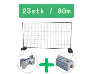 Bauzaun 345x200cm | Mobilzaun | 80m | 23 Elemente | Neu Bauzaun Set BilligerBauzaun. 