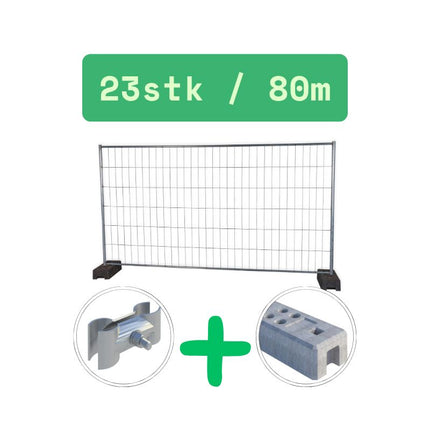 Bauzaun 345x200cm | Mobilzaun | 80m | 23 Elemente | Neu Bauzaun Set BilligerBauzaun. 