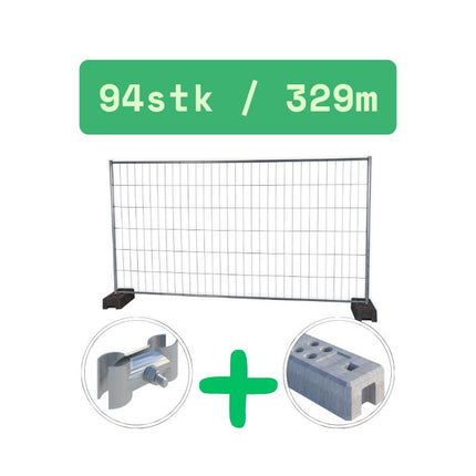 Bauzaun 345x200cm | Mobilzaun | 329m | 94 Elemente | Neu Bauzaun Set BilligerBauzaun. 