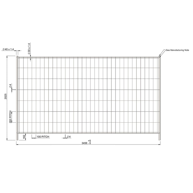 Bauzaun Feuerverzinkt Extra 345x200cm (Premium) Bauzaun Feuerverzinkt BilligerBauzaun 