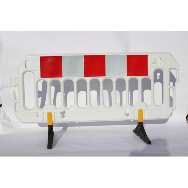 Schrankenzaun 200x101cm (Weiß) + integrierte Füße Schrankenzaun HDPE BilligerBauzaun 